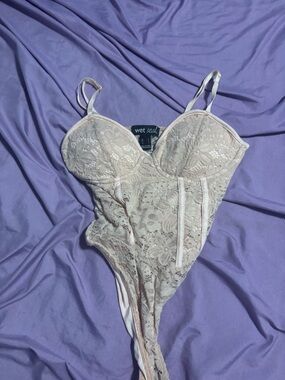 Wet Seal Pink Lace Bustier Bodysuit